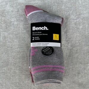 Bench Women’s Cushioned Socks 2-Pack Gray Pink NWT OS